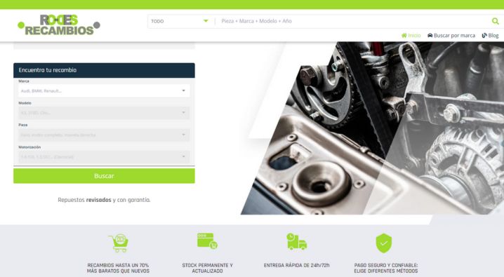 Plataforma online venta de recambios de desguace